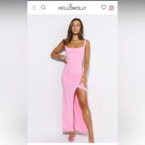 ENTER THE PARTY MAXI DRESS PINK (Hello Molly). Size small. Tags still on.